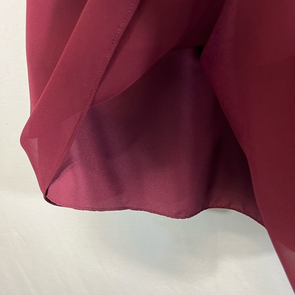 Azazie Grace Cabernet A-Line Pleated Chiffon Dress Tank Style Pleats Size A0 - Picture 11 of 15